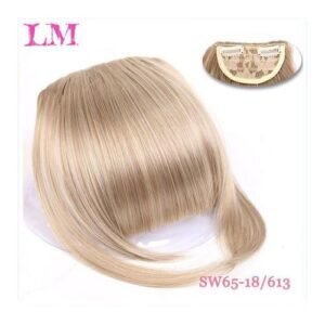Lm Natural Straight Synthetic Blunt Bangs High Temperature Fiber Brown Women Clip-In Full Bangs With Fringe Of Hair 6 Inch