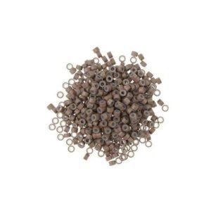 500 Silicone Micro Rings Links Beads FEATHER Hair Light Brown