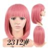 Alileader Straight Short Bob Wig For Women 31 Color Pink Black Red Purple Ombre Natural Synthetic Hair Cosplay Wigs Bangs