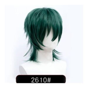 Aosiwig Cosplay Synthetic Short Fluffy Straight Men Anime Wig With Bangs Natural Pink Red Blue Halloween Harajuku Anime Hairsty