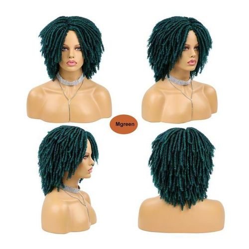 Belle Show Synthetic Dreadlock Wigs 14 Inch Short Afro Twist Dread Locks Wig Crochet Braiding Hair Wig For Black Women