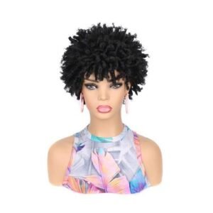 Short Curly Blonde Wig For Black Women African Afro Kinky Curly Wig Synthetic Bob Braided Wigs Natural Glueless Ombre