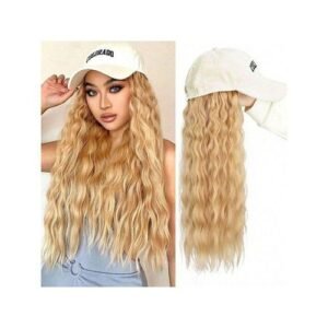 Hat Baseball Cap With Bob Wavy Curly Adjustable Wings That Attached Short Extensions Synthetic Hair