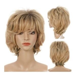 Short Wigs Women Straight Wigs For Women Black Brown Blonde Wig Heat Resistant Fiber Synthetic Hair Pixie Cut Wig With Bangs