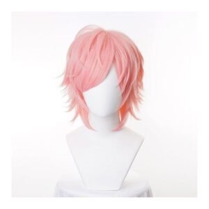 Anime Yarichin Club Ayato Yuri Cosplay Wig Pink Short Heat Resistant Synthetic Hair Men Women Halloween
