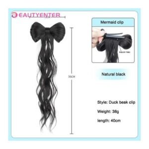 Half Tied High Ponytail Chicken Feather Wig Braid Catch Clip Contract Braid Ponytail Ponytail