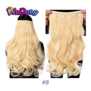 Dindong 24 Inch Synthetic Clip In Hair Extensions 19 Colors Available Blonde Grey Heat Resistant Fiber 190g