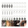 35pcs/bag Silver Metal Hair Rings Braid Dreadlocks Bead Hair Cuffs Dread Charm Dreadlock Hair Accessaries Extension