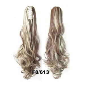 Jeedou Claw Ponytail Wavy Synthetic Hair 22" 55cm Chestnut Brown Color Natural Ponytails Hair Extensions Hairpieces