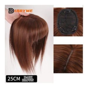 Synthetic Replacement Wig With Bangs Hair Pieces Half Cover White Hair Straight Natural Invisible Replacement Hair