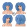 Half Black Half White Wig Cosplay Wigs Synthetic Short Afro Kinky Curly Wigs With Bangs For Women Heat Resistant Natural Hair