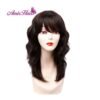 Amir Synthetic Hair Short Wig Bob Brown Mixed Blond Black Curly Bob Wave Wigs For Women Heat Resistant Fiber Hair Cosplay Party