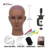 Bald Mannequin With Stand Tripod Silver For Mannequin Wigs 70cm Adjustable Tripod Wig Stand With Mannequin Wig Making Kits