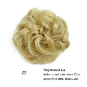 Azir Messy Chignon Donut Hair Bun Pad Elastic Hair Rope Rubber Band Synthetic Hairpiece Gary Brown Color