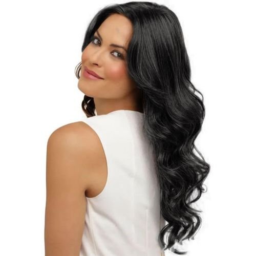 Wig Rambut Sintesis Wanita Panjang Bergelombang Long Curly Hair Extension Fashion High Quality Black,Black NO5099
