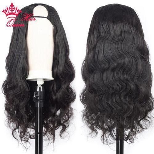 Queen Hair U Part Wigs Body Wave Straight Glueless 100 Wigss Invisible Hair Line Brazilian Virgin Hair