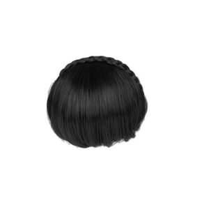 Banged Braided Wig One Piece Bangs Wig DIY Hairstyle Fashionable Elegant Hair Hairpiece for Women Girls New,Black NO5113