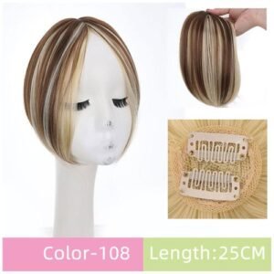 3D French Natural Wig Bangs Realistic Side Bangs Breathable Wig Personalized Hair Accessories,108 NO5115