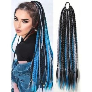 24 Gradient Braid Colorful For Adult Child Length 60cm Long Wigs Hair Accessories Ponytail