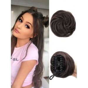 2 Mini Claw Clip-In M Hairpieces - Synthetic Space Bun Chignon Donut Extensions, Perfect Hair