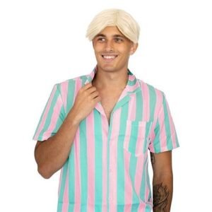 Wig men s handsome beige oblique bangs short hair high temperature silk mechanism button net head cover.