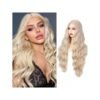 26 Inch Curly Wavy Long Blonde Body Wave Wig Middle Part Synthetic Wigs For Daily Party , Halloween,