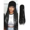24-Inch Goddess Box Braids Synthetic Woven Baseball Cap Wig With 64pcs Bohemian Curly Ends Braided