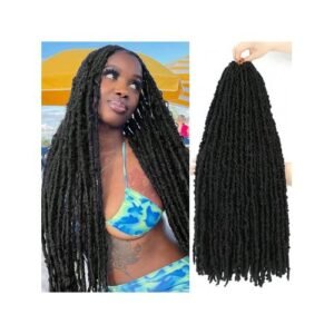 24 inch 6 Packs Butterfly Pre Looped Distressed Faux Locs Crochet Hair