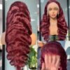 250% Body Wave Burgundy 13x4 Hd Lace Frontal Wigs For Women 13x6 99J Lace Front Brazilian