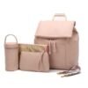 pinkPU Leather Diaper Baby Bag For Mom Backpack Mummy Bag