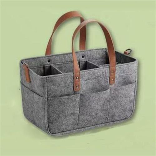 Baby Felt Storage Nursery Organizer Basket Infant Diaper Bag with Handle Caddy Changing Nappy Kids Storage Carrier Storage