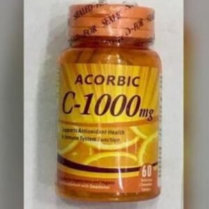 Acorbic Vitamin C 1000mg Supplement -60 Chewable Tablet