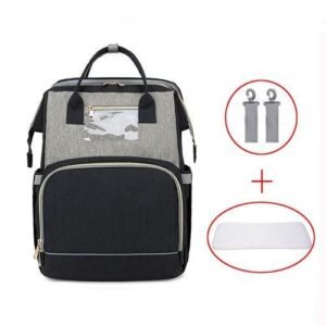 grey BlackLuxurious Baby Diaper Bag With Changing Station