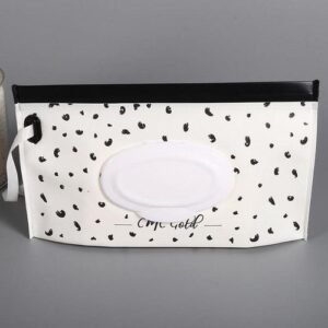 Spot eva wet wipes bag baby wipes packaging bag portable flap extraction self-sealing wet wipes sub-bag black dot pattern