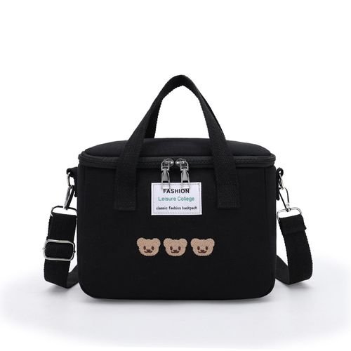 Multifunctional Waterproof Mom Baby Diapers Cute Bear Embroidered Fashion Outdoor Babies Food Storages Shoulder Bag