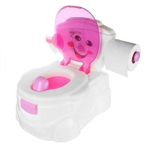 2 In 1 Music Kids Baby Toilet Training Children Toddler Potty Trainer Seat Chair Pink