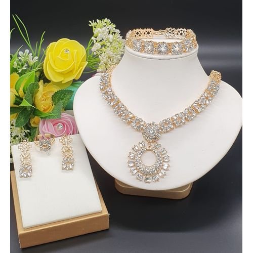 Arabian Delights Dazzling All Stone Out Italian 4 In 1 Jewelry Set