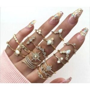 17 In 1 Knuckle Ring Set For Ladies