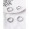 4 Piece Silver Stackable Finger Ring Set