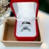 Couples Adjustable Silver Diamond Set