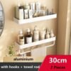 Aluminum Bathroom Storage Sh Wall Mounted Shower Storage Rack White Organizer Corner Shelves Toilet Shampoo Cosmetics Holder