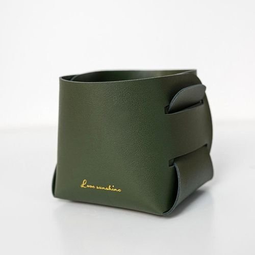 Leather Porch Key Storage BoxFolding Living Room Bedroom Desktop Cosmetics Remote Control Stationery Sundry Storage Bsket Home