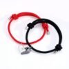 (Wishing Stone)2Pcs/Set Love Heart Magnetic Couple Bracelets Distance Matching Friendship Rope Bracelet Kit Jewelry Valentine's Day Dating Gift XXA