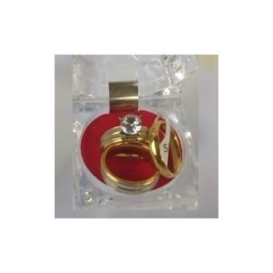 Gold Plated Luxury Three In One Wedding Ring Set