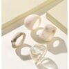 Cream Marble Mix Y2k Resin Acrylic Ring Set
