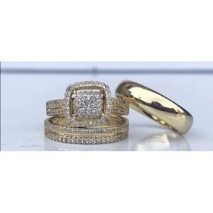 14k Non Fade Quality Gold Plated Couple Ring Set