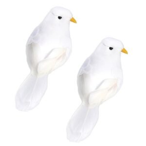 Bird Birds Pigeon Doves Figure Dove Figurine Artificial Decor Decoration White Ornament Lawn Faux Toy Garden Playset