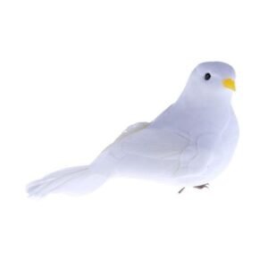 1pc Artificial Foam Feather Dove Decorative White Mini Bird Magnet Craft Birds Simulated Doves Art Retro Photo Props