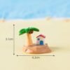 Figurine Miniature Island Dove House Coconut Tree Beach Landscape Ornaments For Hoom Decorations Diy Desk Accessories
