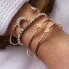 4 Set Of Bohemian Gold Tassel For Women Boho Layered Hand Chain Bracelet